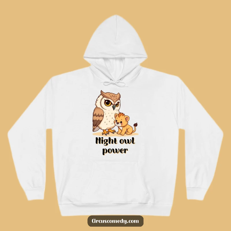 Funny Owl Hoodie: Determined Owl Taming Cub - Cozy & Comical Warmth Gift