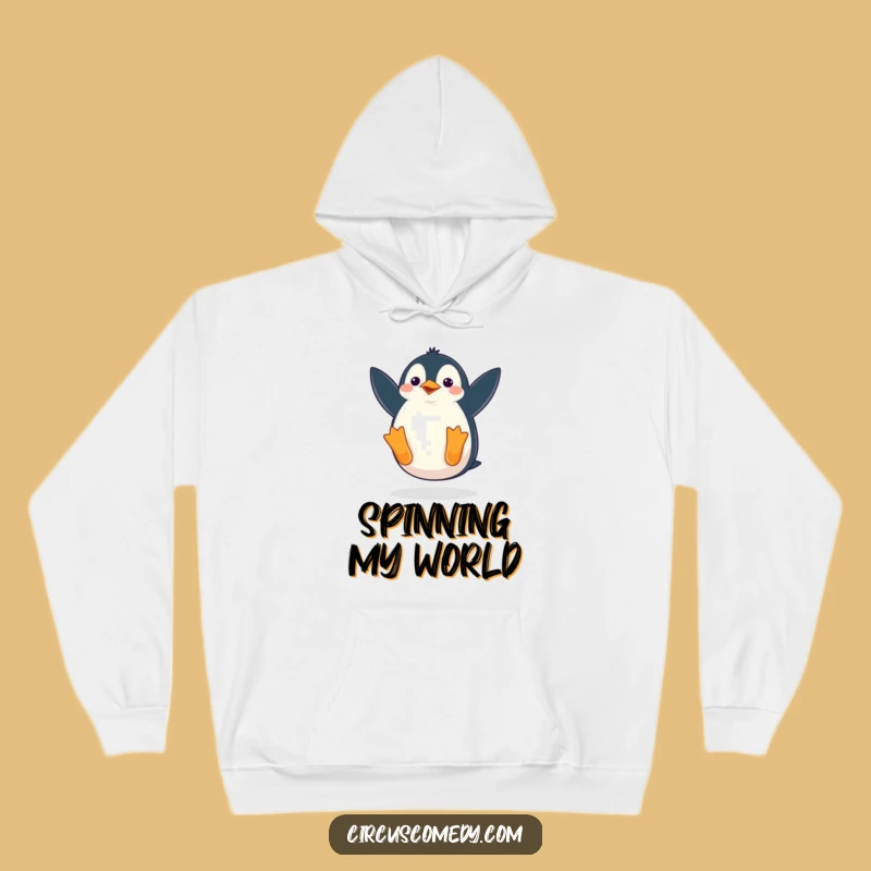 Funny Penguin Hoodie: Waddling Somersault - Cozy & Comical Warmth Gift