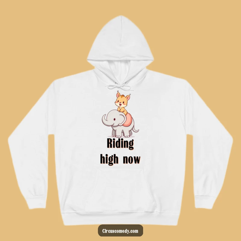 Funny Squirrel Elephant Rider Hoodie - Cozy Up With Cheerful Vibes!