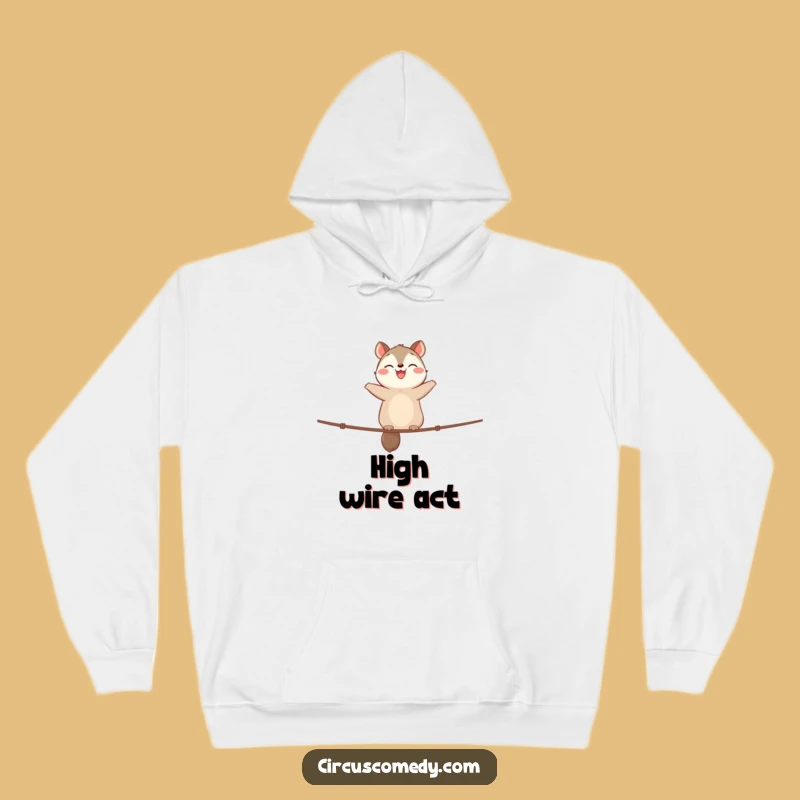 Funny Animal Tightrope Hoodie - Cozy Comfort with Happy Balance