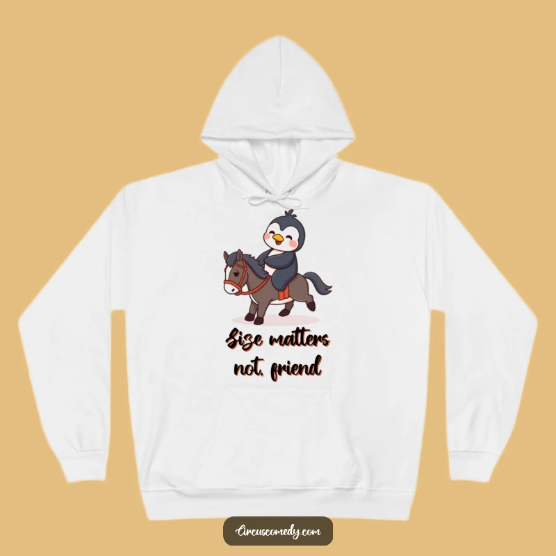 Funny Penguin Horse Rider Hoodie - Cozy & Hilarious Animal Adventure Gift