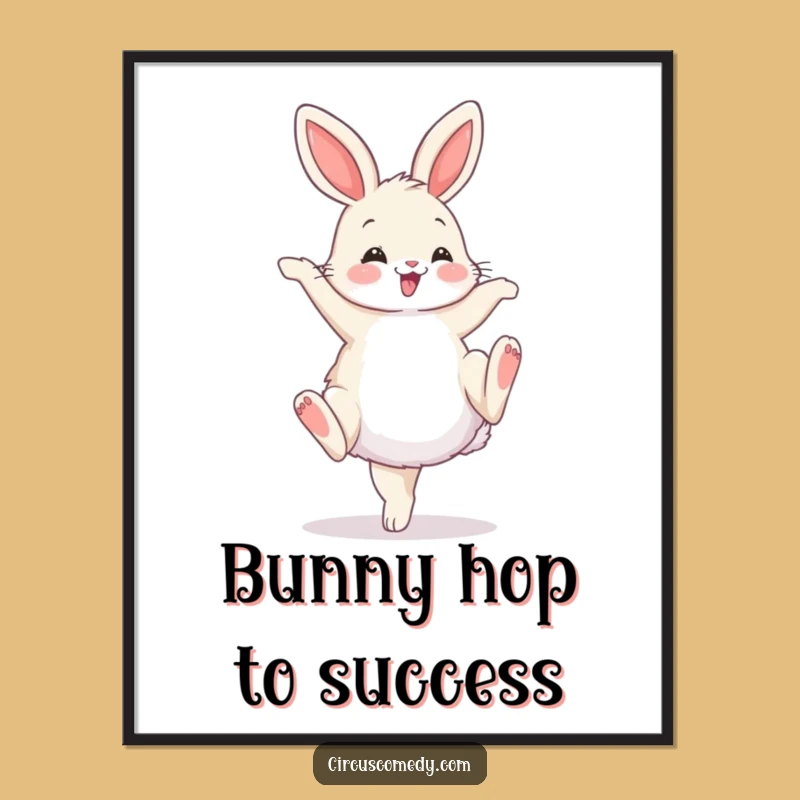 Free Printable Wall Art: Fluffy Bunny Cartwheel Fun Downloadable Decor