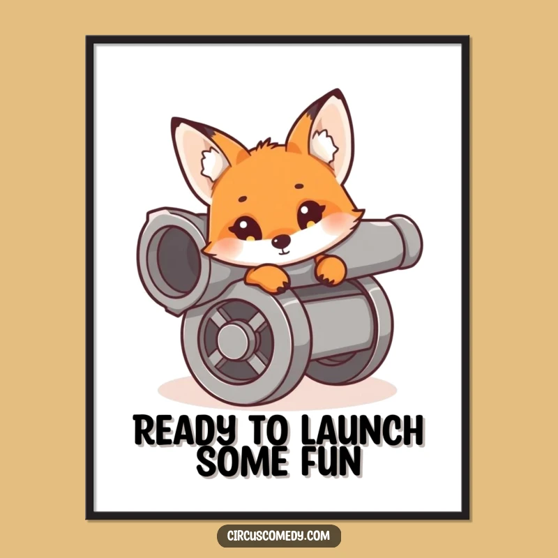 Free Printable Wall Art: Curious Fox in Cannon - Funny Decor, Downloadable Art!