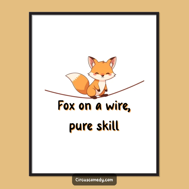 Free Printable Wall Art: Mischievous Tightrope Fox for a Quirky, Downloadable Decor Piece