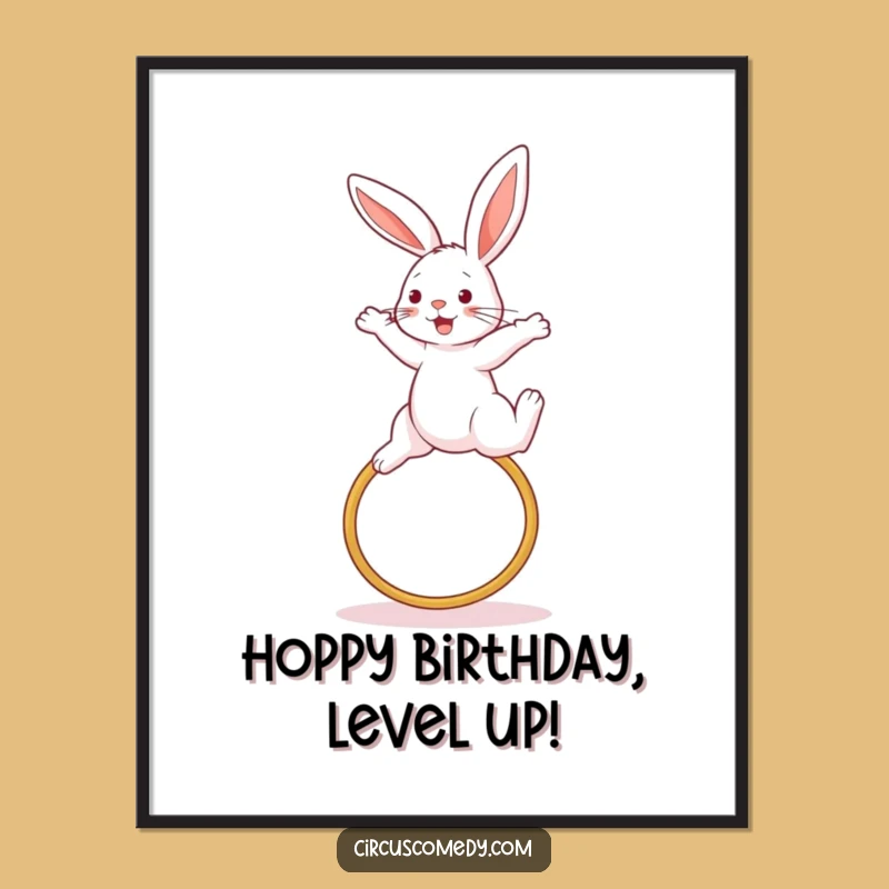 Free Printable Wall Art: Playful High-Jumping Rabbit for an Active, Downloadable Decor Piece