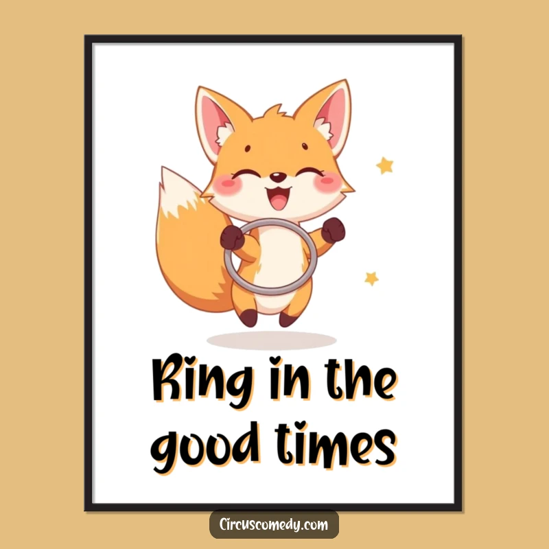 Funny Free Printable Wall Art: Fox Hoop Skills Decor Downloadable!