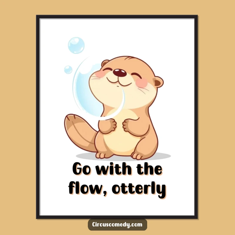 Free Printable Otter Wall Art - Giggling Bubble Downloadable Decor!