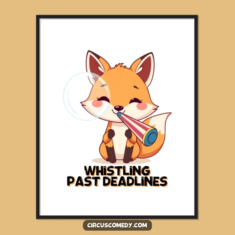 Funny Free Printable Wall Art: Fox's Whistle Bubble, Quirky Downloadable Decor!