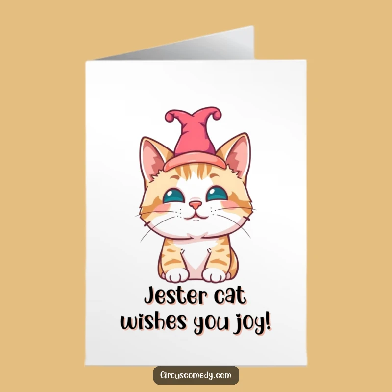 Free Printable Birthday Card: Jester Cat Funny Downloadable Gift for Parties!