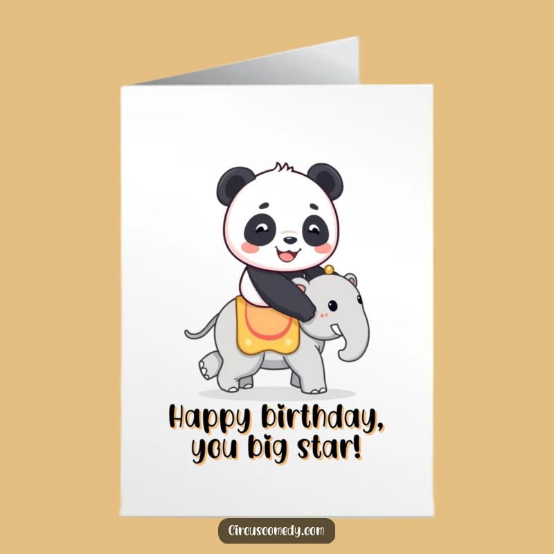 Free Printable Panda Elephant Birthday Card - Circus Fun Download!