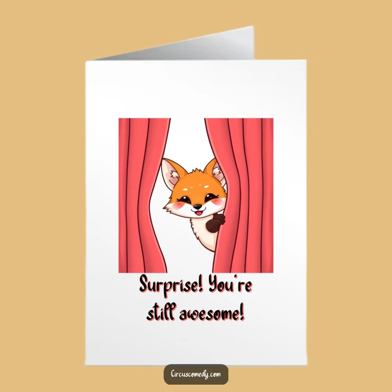Free Printable Birthday Card: Mischievous Fox Grin, Surprise Downloadable Gift