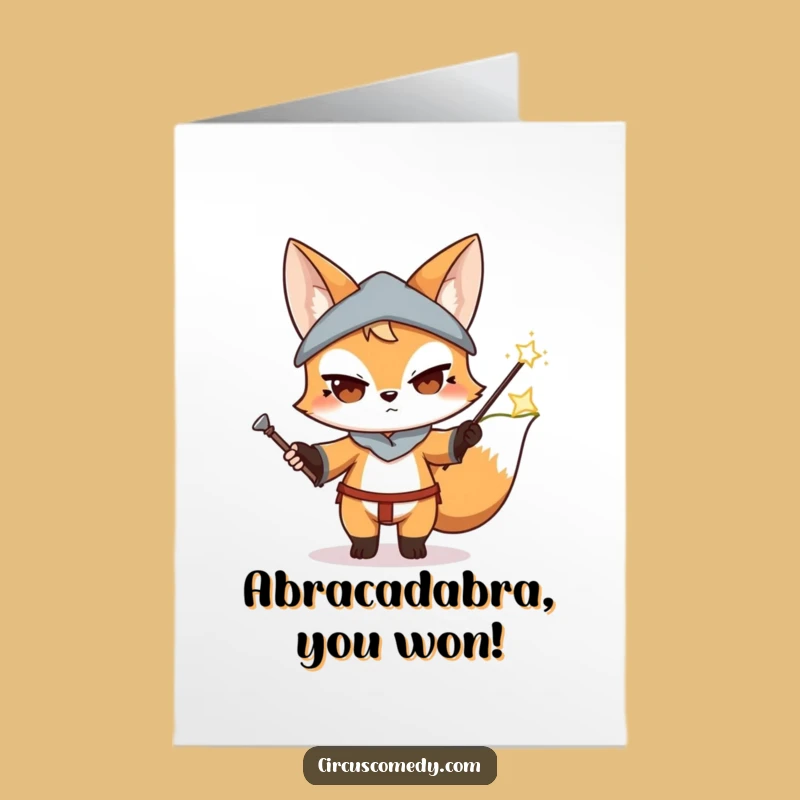 Free Printable Congrats Card: Magic Fox Achievement Downloadable Gift for Success