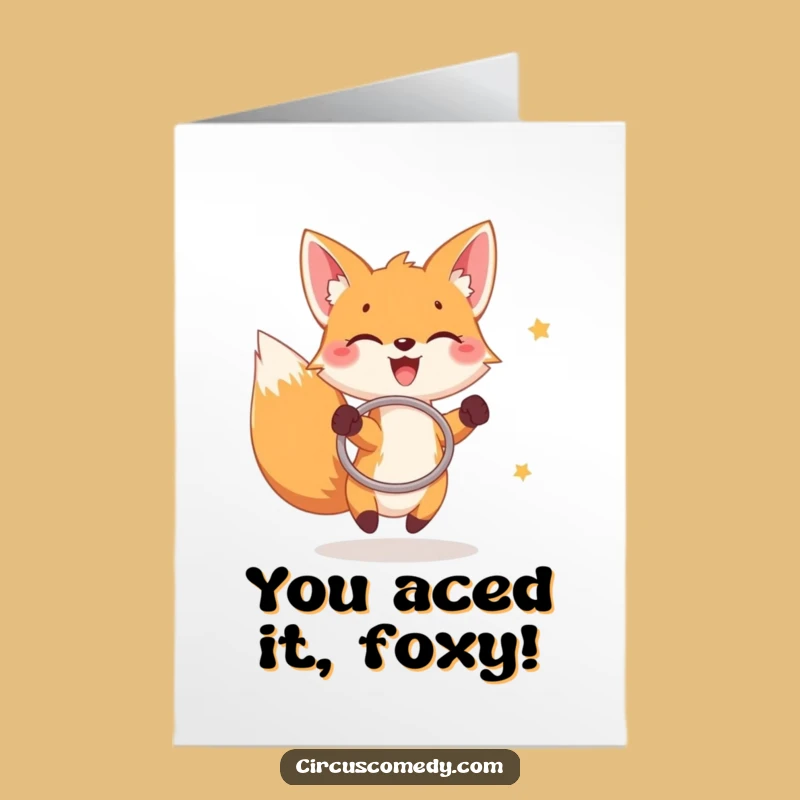Free Printable Congrats Card: Fox Ring Master Funny Downloadable Gift!