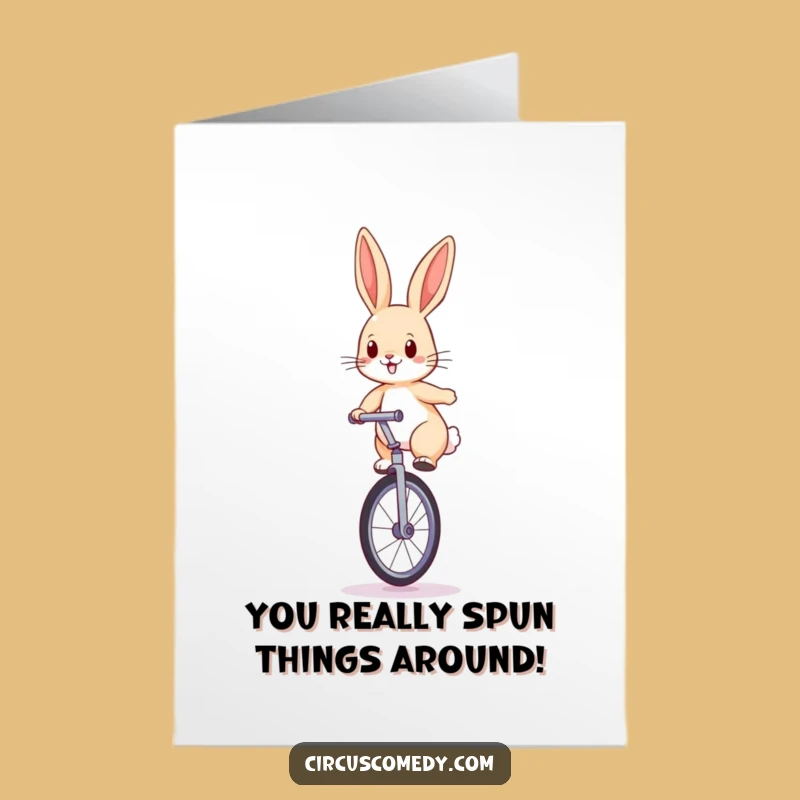 Free Printable Congratulations Card: Rabbit Unicyclist for Your Amazing Feat