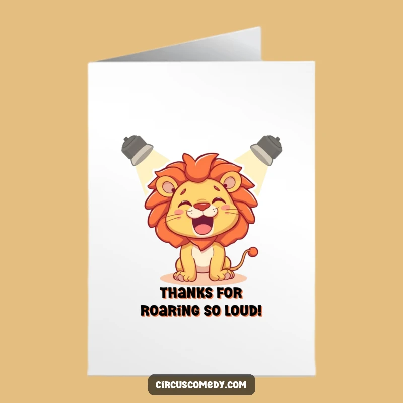Free Printable Lion Thank You Card: Roaring Spotlight Downloadable Gratitude