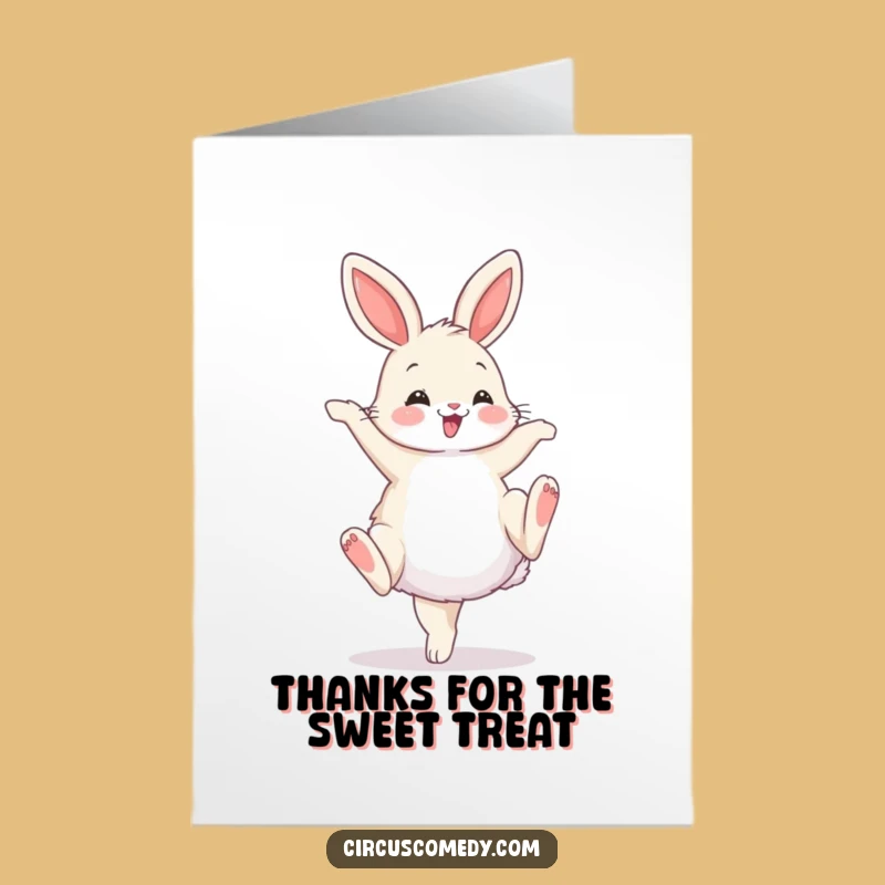 Free Printable Thank You Card: Bunny Cartwheel Gratitude Downloadable Gift