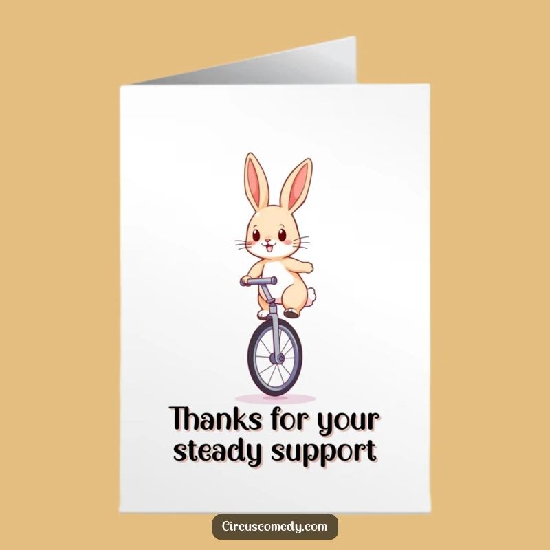 Free Printable Thank You Card: Rabbit Unicyclist for Your Amazing Support
