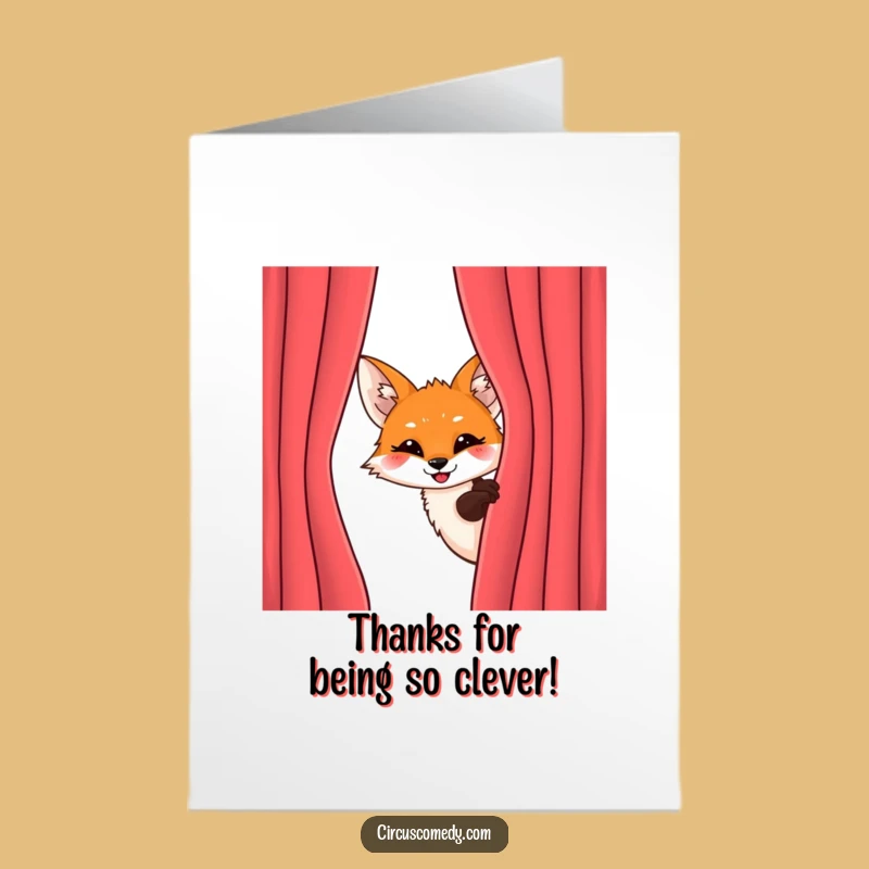 Free Printable Thank You Card: Sly Fox Gratitude, Funny Downloadable Gift