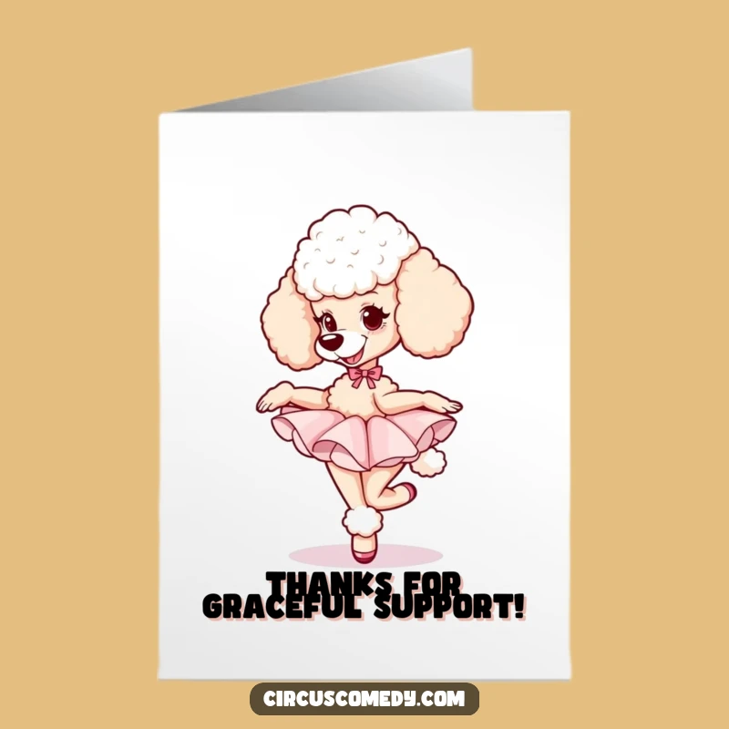 Sweet Free Printable Thank You Card: Twirling Poodle Downloadable for Grateful Appreciation
