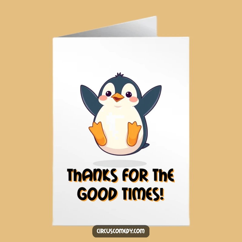 Free Printable Penguin Somesault Thank You Card - Thanks A Ton!