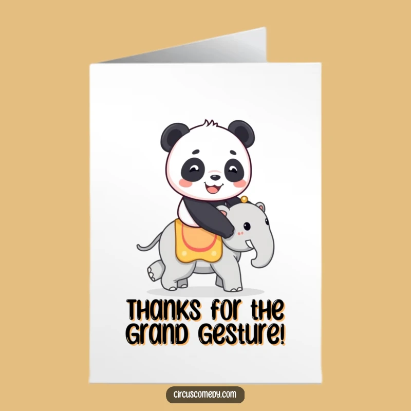 Free Printable Panda Elephant Thank You Card - Thanks A Million!