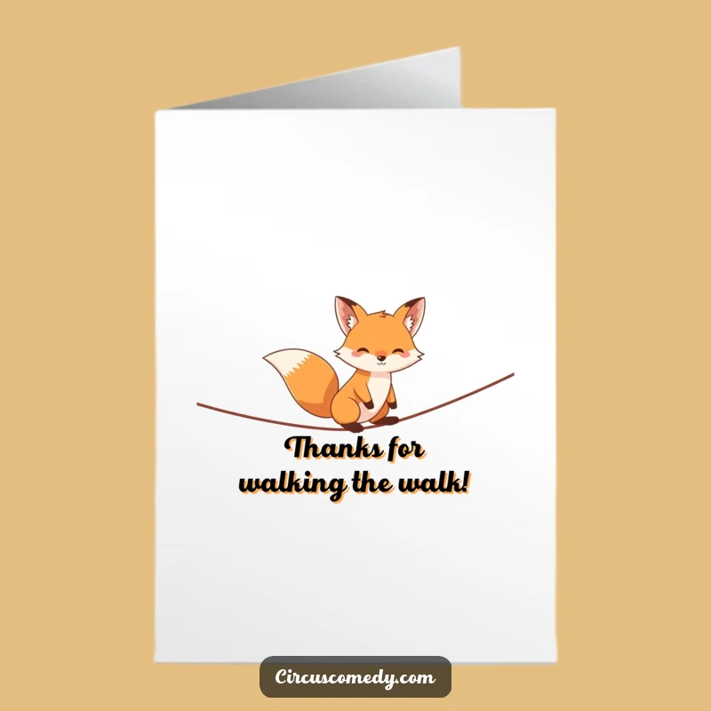 Free Printable Thank You Card: Fox's Tightrope Walk for a Graceful Downloadable Gift
