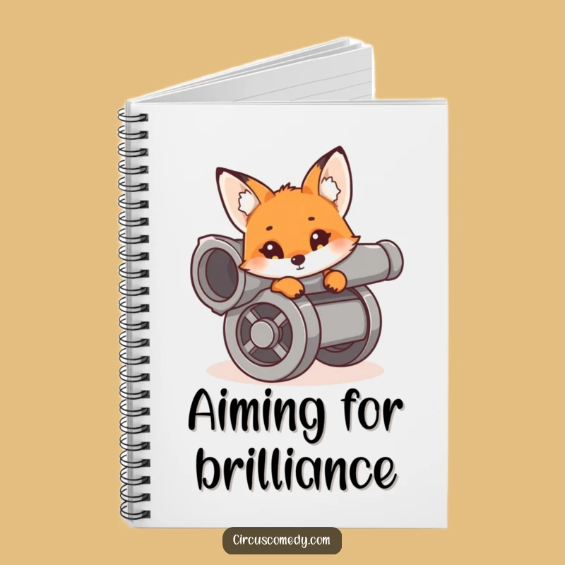 Funny Fox Cannon Notebook: Jot Down Adventures! Curious Vixen Inside, Unique Funny Gift!