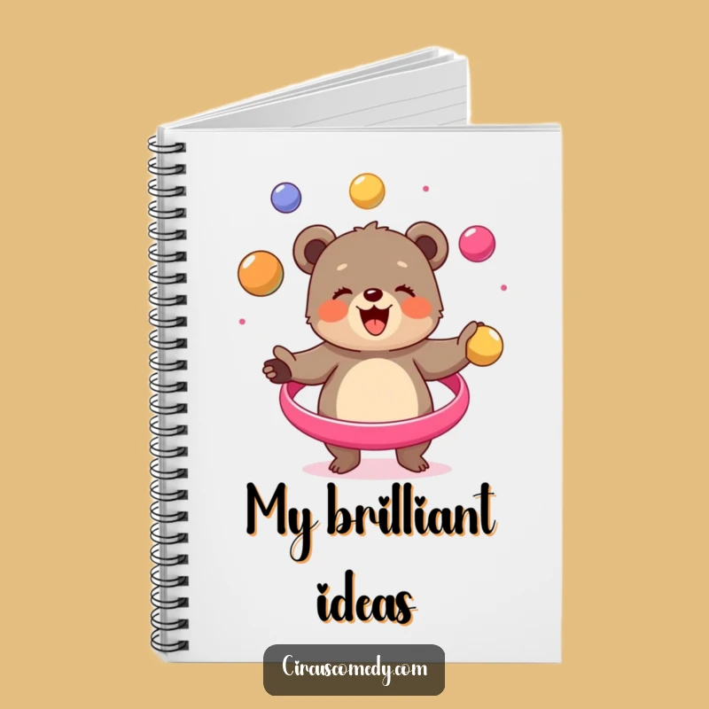 Funny Bear Cub Juggling Notebook - Creative Circus Journal Gift