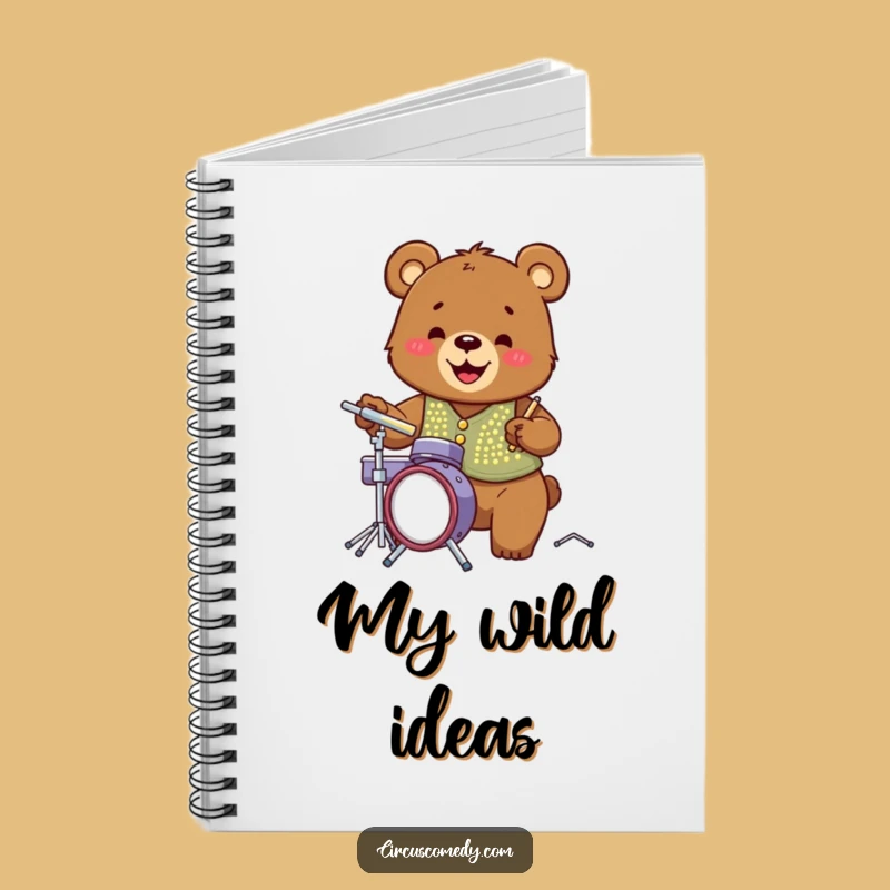 Funny Bear Drummer Notebook: Hilarious Journal with Disco Vest Bear, Perfect Gift!