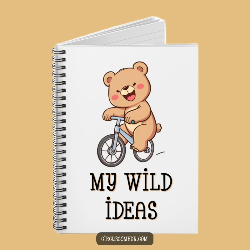 Funny Bear Unicycle Notebook - Determined & Hilarious Journal Gift
