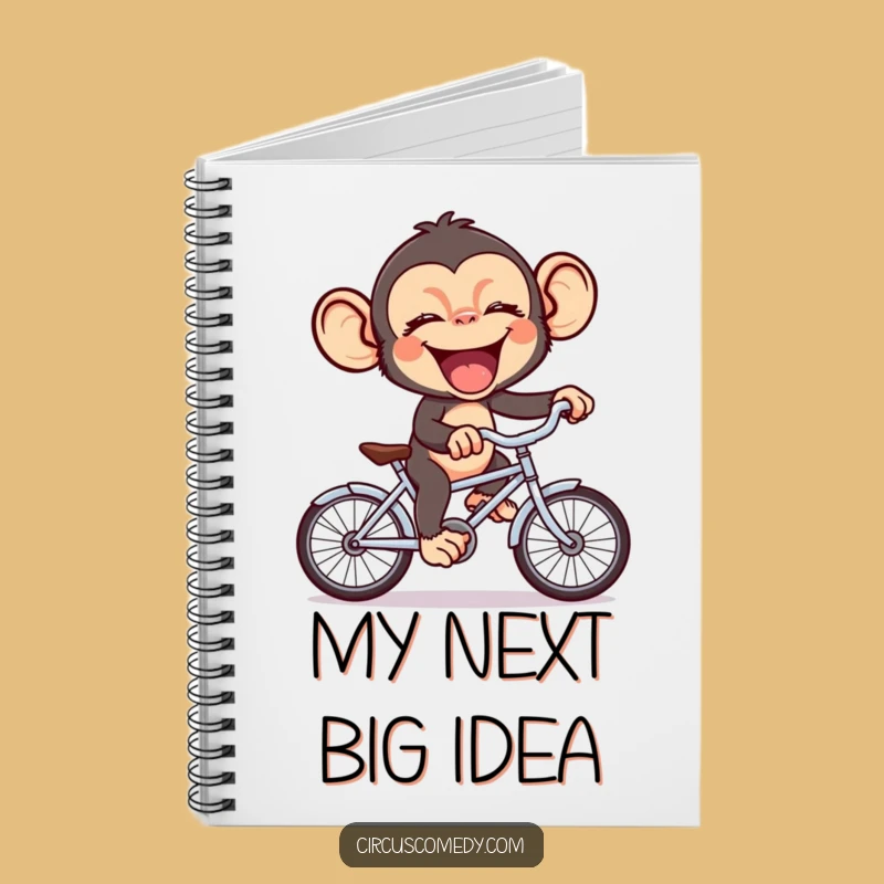 Funny Chimp Bicycle Notebook: Jot Down Laughs with Giggling Ape on Mini Bike, Unique Funny Gift!