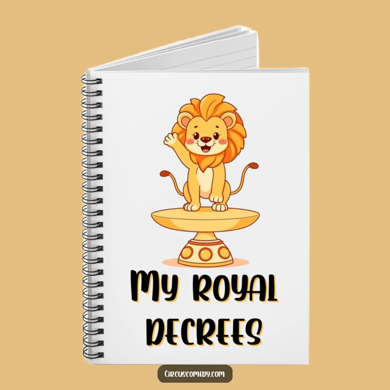 Funny Lion Plate Notebook - Creative Regal Journal Gift