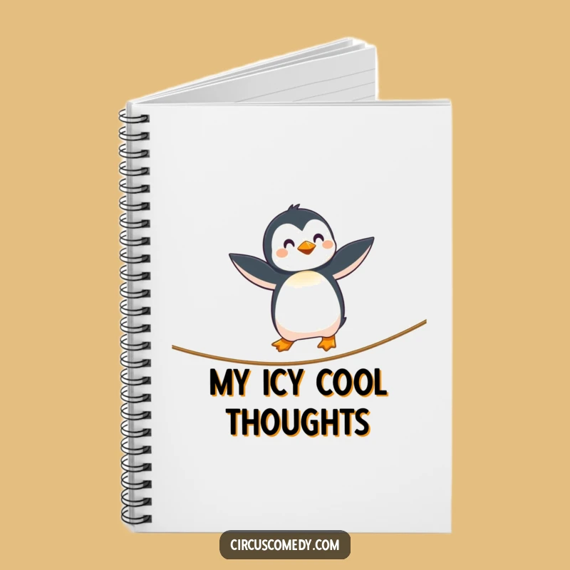 Funny Penguin Tightrope Notebook - Whimsical & Hilarious Journal Gift