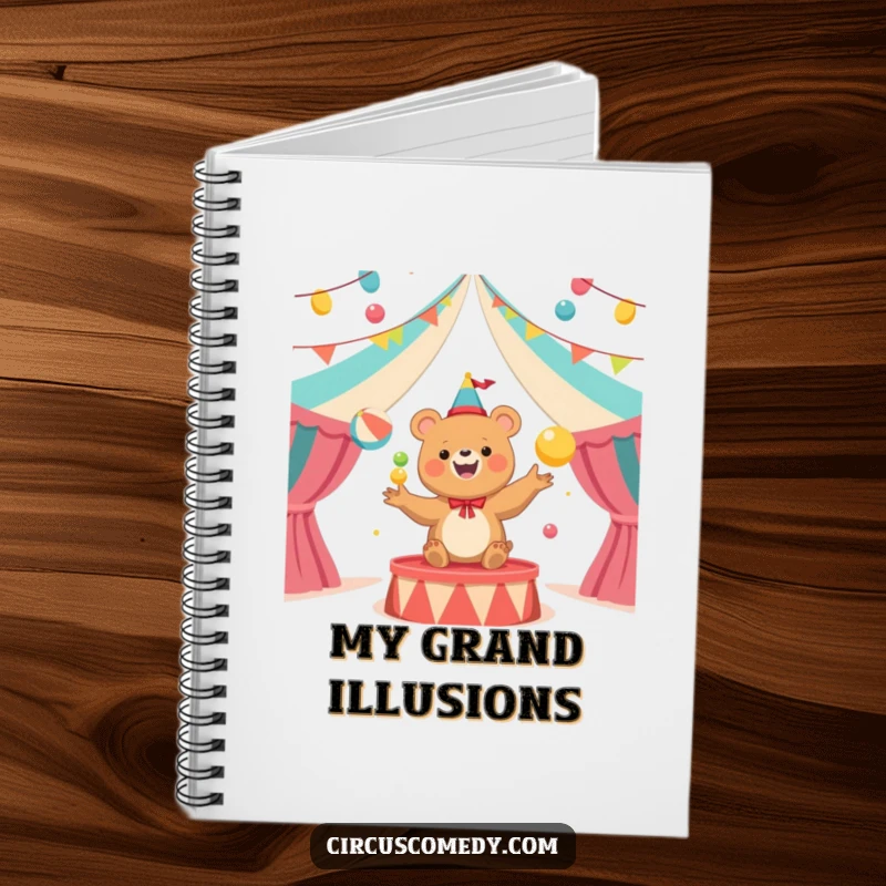 Funny Bear Juggler Circus Notebook: A lined notebook featuring a happy bear juggling colorful balls, perfect for capturing circus-inspired thoughts.
