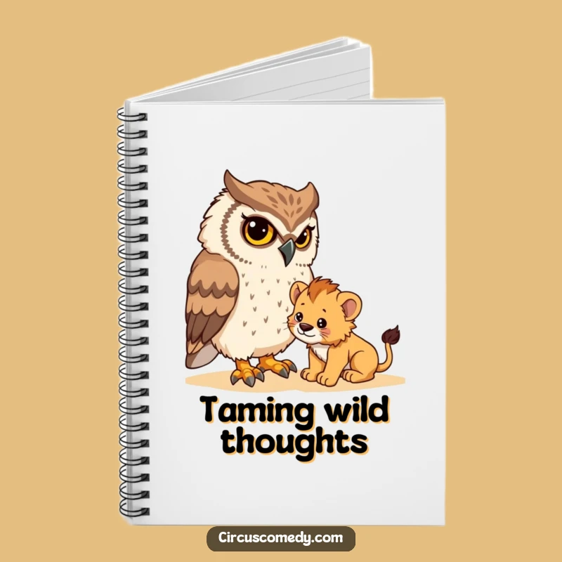 Funny Owl Notebook: Determined Owl Taming Cub - Journal Your Adventures