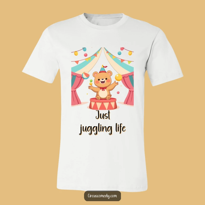 Funny Bear Juggler Circus T-Shirt: Hilarious Cartoon Top for Fun Lovers