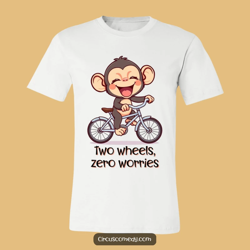 Funny Chimp Bicycle T-Shirt: Giggling Gorilla on Mini Bike, Best Funny Gift!