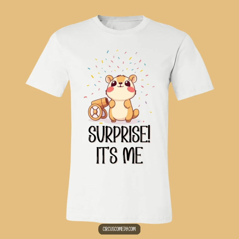 Funny Confetti Surprise Animal T-Shirt, Hilarious Graphic Tee for Party Goers