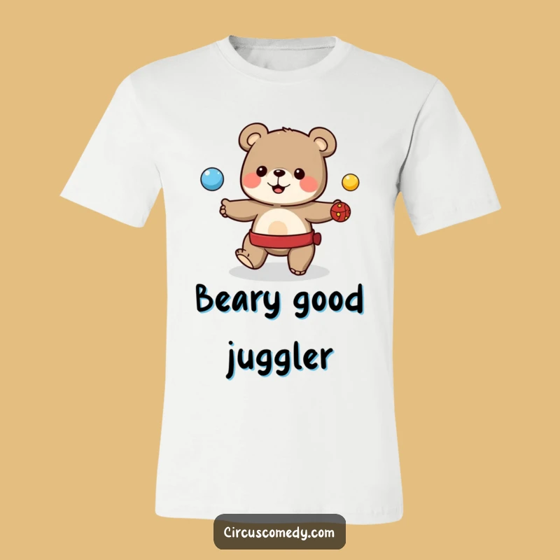 Funny Cute Bear Juggling T-Shirt - Show Your Skills with Circus Flair