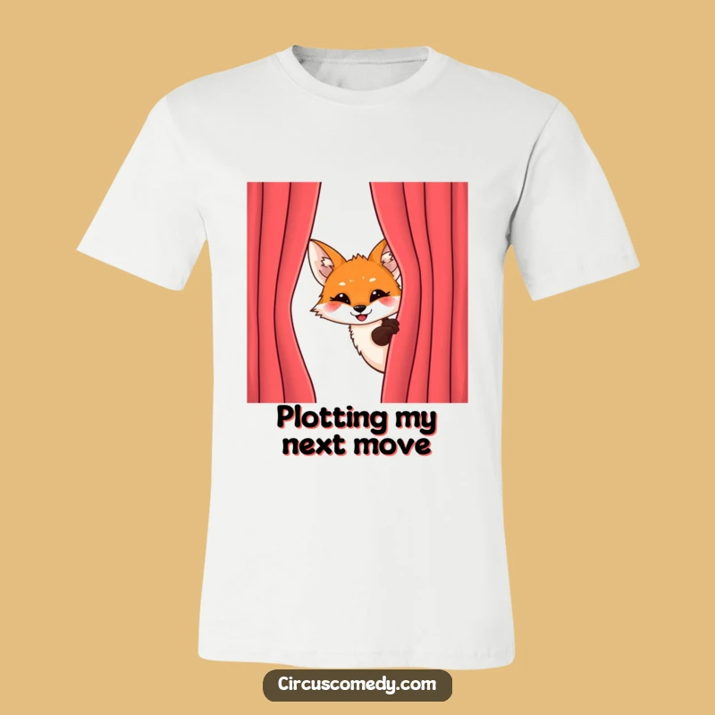 Funny Fox Peeking T-Shirt - Mischievous Grin, Hilarious Animal Tee
