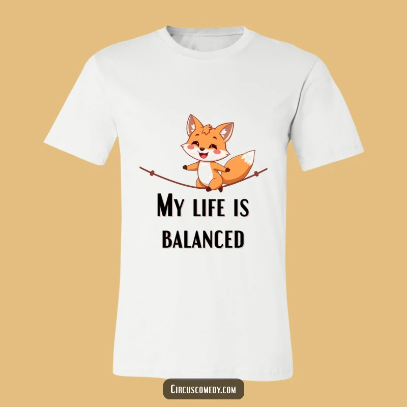 Funny Fox Tightrope Walker T-Shirt - Wear Your Proud Smile!