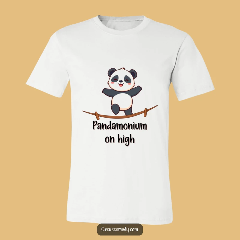 Funny Panda Tightrope T-Shirt: Cheerful Balance Funny Gift for Zen Masters