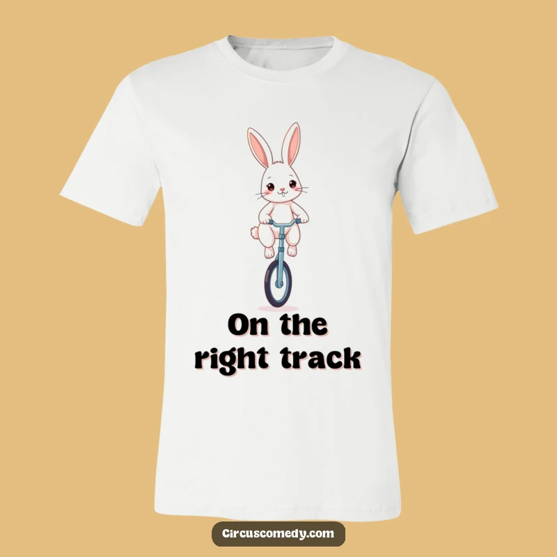 Funny Rabbit Unicyclist T-Shirt - Show Off Your Determined Grit!