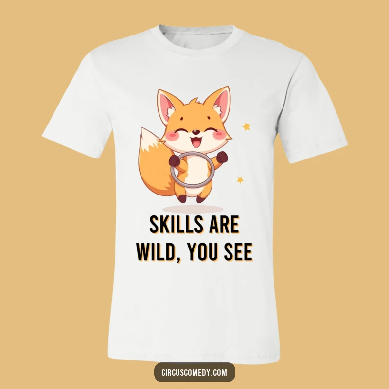 Funny Fox Hoop Game T-Shirt: Wear Joyful Acrobat's Ring Toss Style