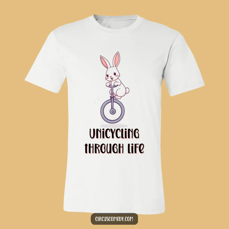 Funny Rabbit Unicycle T-Shirt: Quirky Balance & Hilarious Street Style
