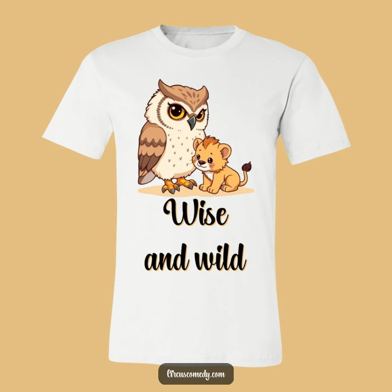Funny Owl T-Shirt: Determined Owl Taming Cub - Comical Wildlife Tee Gift