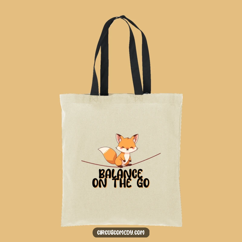 Funny Fox Tightrope Tote Bag - Stylish Acrobat Carryall Gift