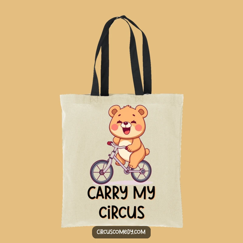 Funny Bear Unicycle Tote Bag: Carry Your Joy Everywhere!