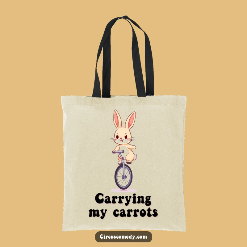 Funny Rabbit Unicycle Tote Bag: Carry Your Journey, Hilarious Funny Gift