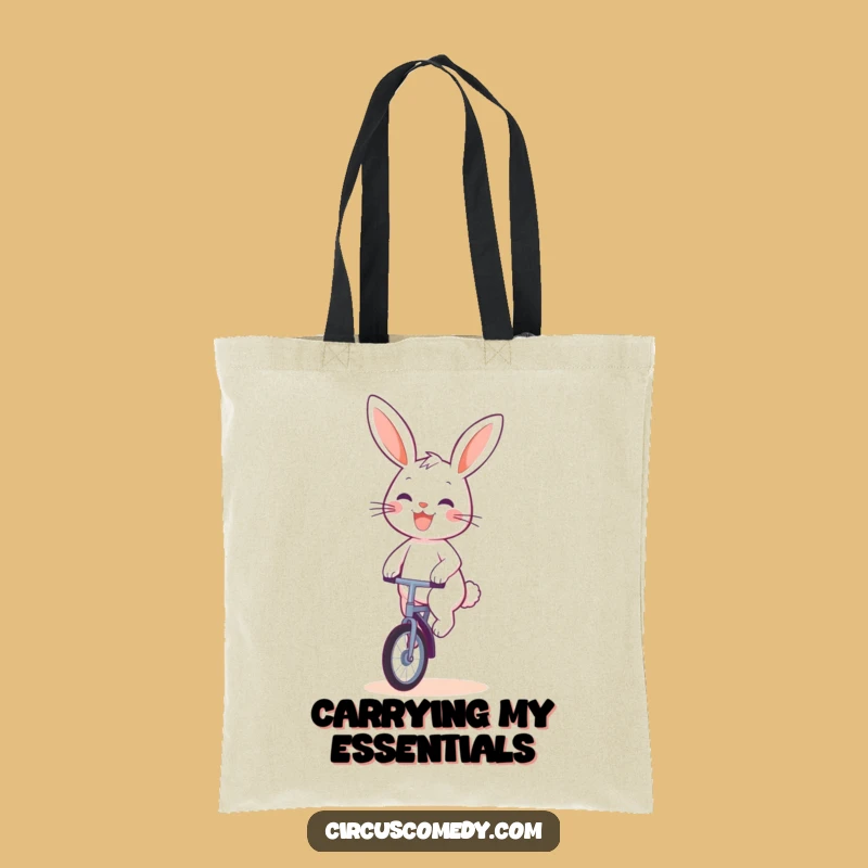 Funny Rabbit Unicyclist Tote Bag: Stylish and Hilarious Carry-All